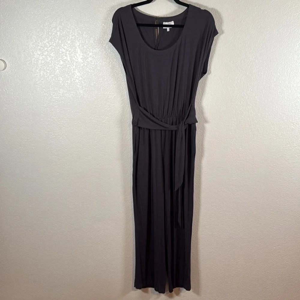 Soma Weekend Slate Gray Tie Waist Lounge Jumpsuit Size Medium
